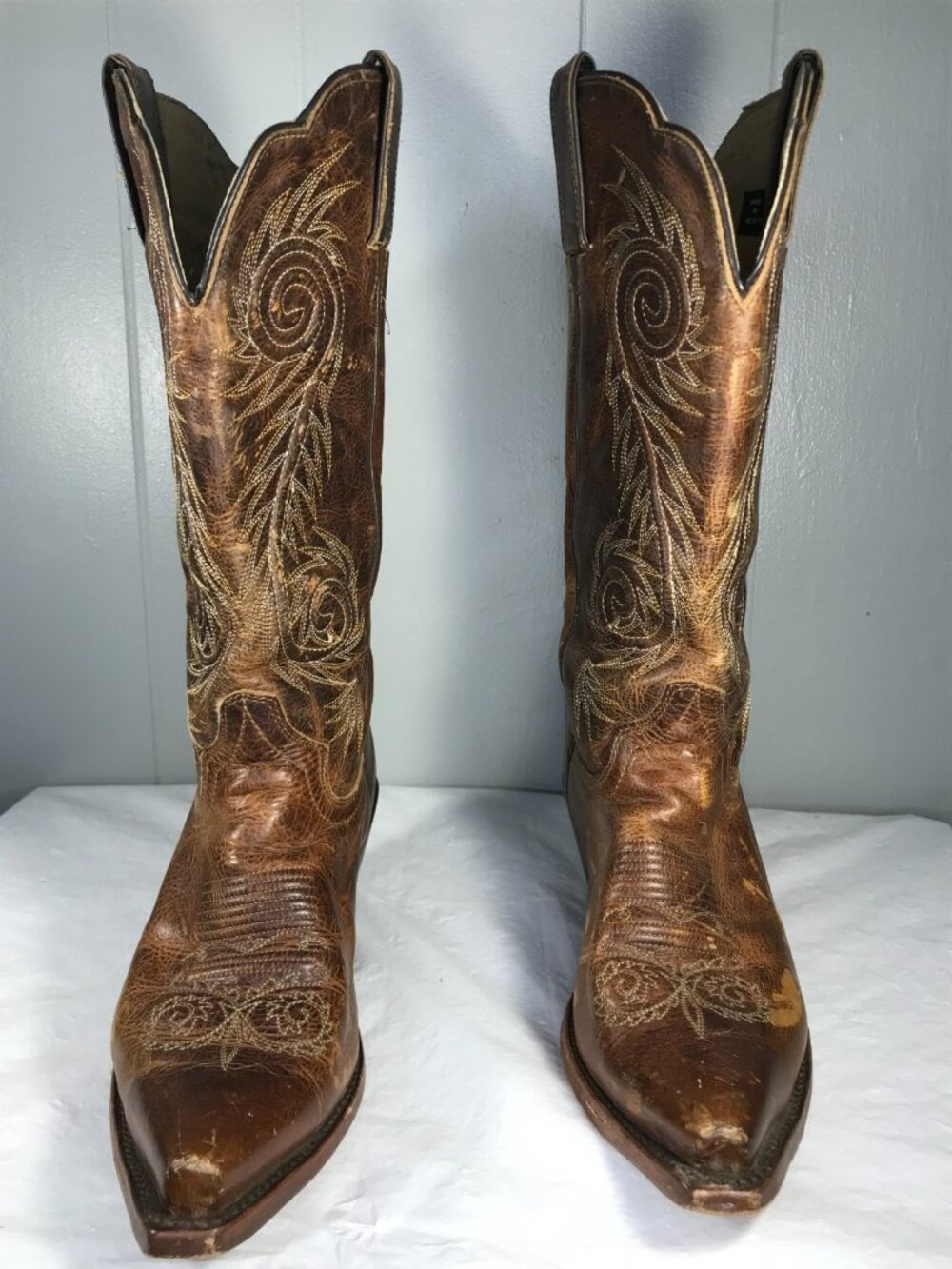 Justin Classic Women Size 8.5 C Tan Damiana Leather Snip Toe Western Boots L4332 - Picture 5 of 8